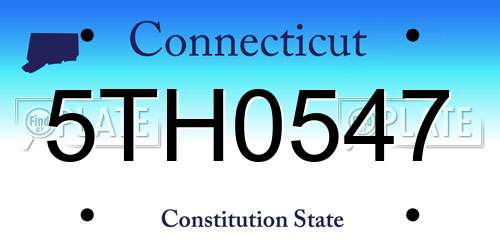 5TH0547 Connecticut License Plate