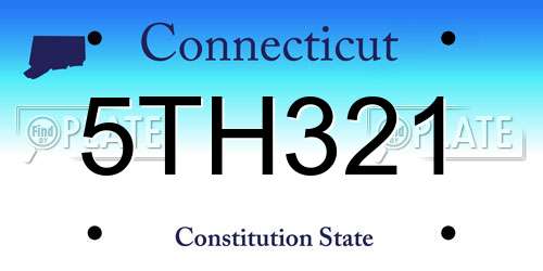 5TH321 Connecticut License Plate