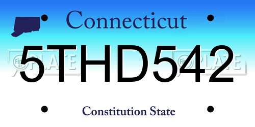 5THD542 Connecticut License Plate