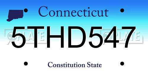5THD547 Connecticut License Plate