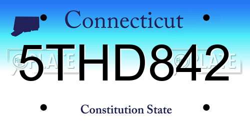 5THD842 Connecticut License Plate