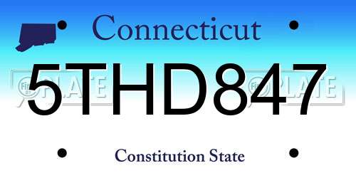 5THD847 Connecticut License Plate