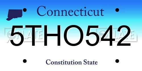 5THO542 Connecticut License Plate