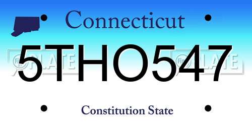 5THO547 Connecticut License Plate