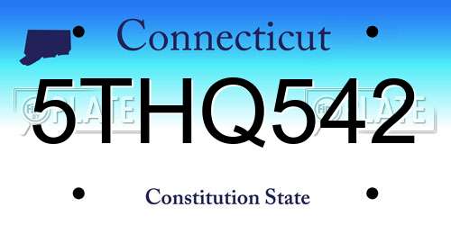 5THQ542 Connecticut License Plate