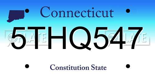 5THQ547 Connecticut License Plate