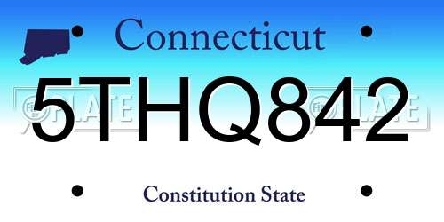 5THQ842 Connecticut License Plate