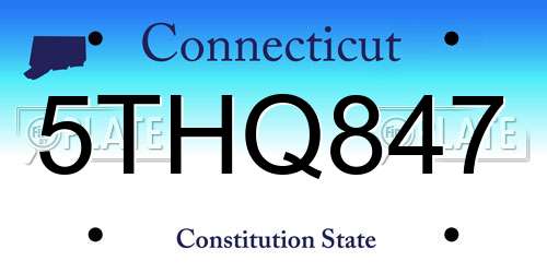 5THQ847 Connecticut License Plate