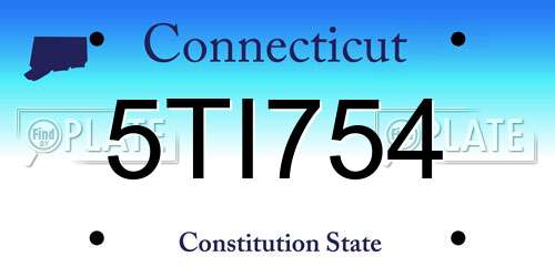5TI754 Connecticut License Plate