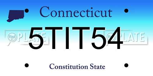 5TIT54 Connecticut License Plate