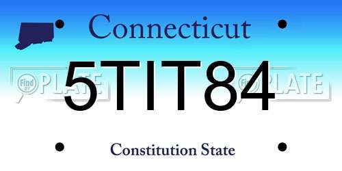 5TIT84 Connecticut License Plate