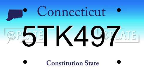 5TK497 Connecticut License Plate