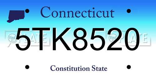 5TK8520 Connecticut License Plate