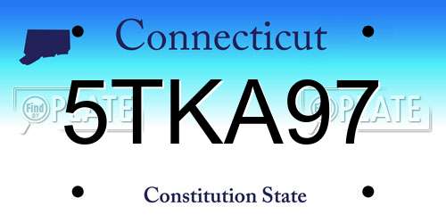 5TKA97 Connecticut License Plate