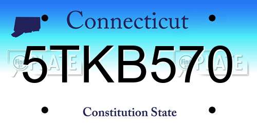 5TKB570 Connecticut License Plate
