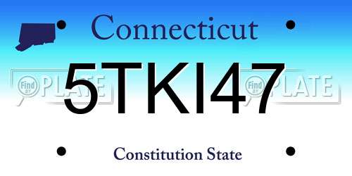 5TKI47 Connecticut License Plate