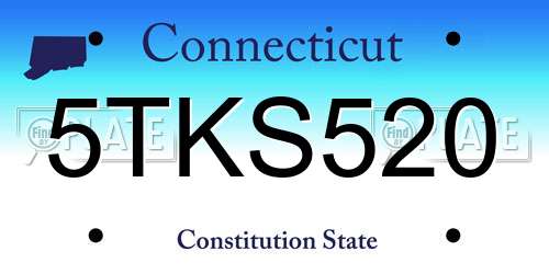 5TKS520 Connecticut License Plate