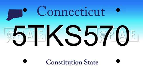 5TKS570 Connecticut License Plate