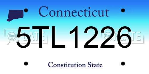 5TL1226 Connecticut License Plate