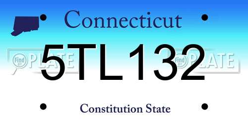 5TL132 Connecticut License Plate