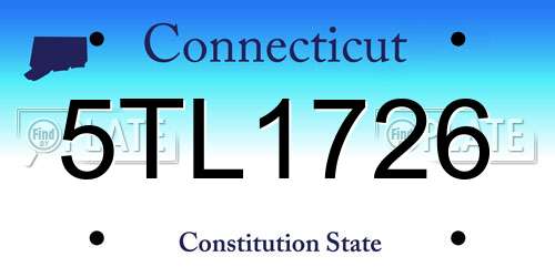 5TL1726 Connecticut License Plate