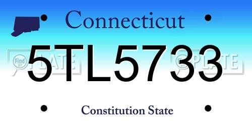 5TL5733 Connecticut License Plate