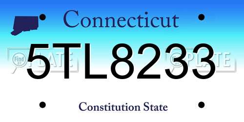 5TL8233 Connecticut License Plate