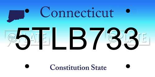 5TLB733 Connecticut License Plate