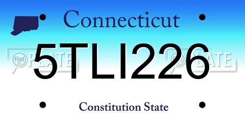 5TLI226 Connecticut License Plate