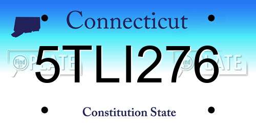 5TLI276 Connecticut License Plate