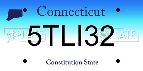 5TLI32 Connecticut License Plate