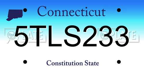 5TLS233 Connecticut License Plate