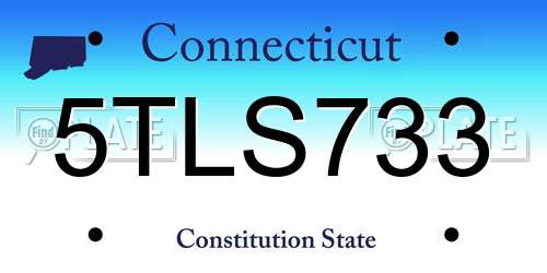 5TLS733 Connecticut License Plate