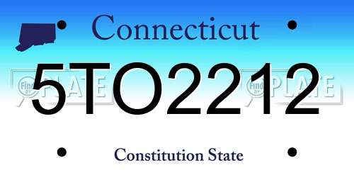 5TO2212 Connecticut License Plate