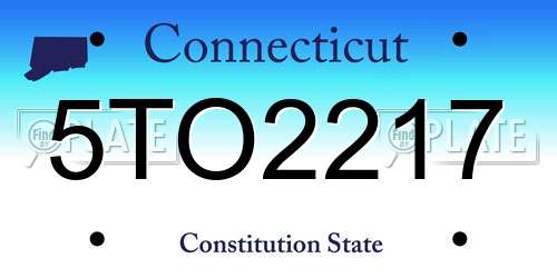 5TO2217 Connecticut License Plate