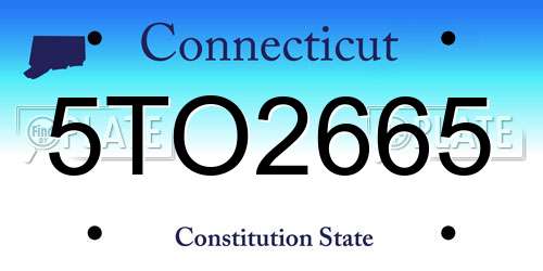 5TO2665 Connecticut License Plate