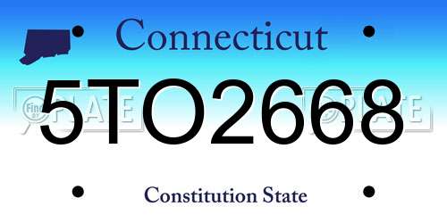 5TO2668 Connecticut License Plate