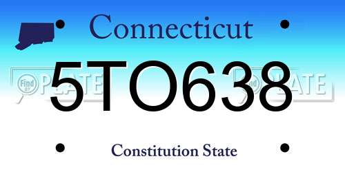 5TO638 Connecticut License Plate