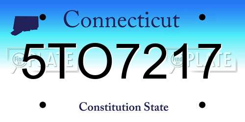 5TO7217 Connecticut License Plate
