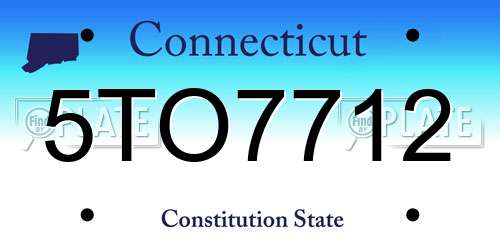 5TO7712 Connecticut License Plate
