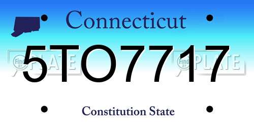 5TO7717 Connecticut License Plate