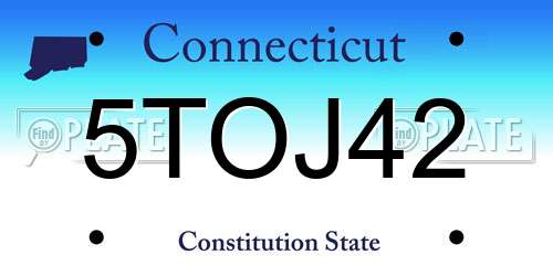 5TOJ42 Connecticut License Plate