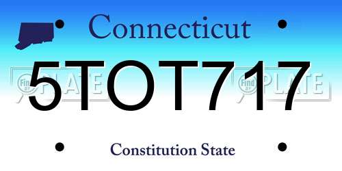 5TOT717 Connecticut License Plate