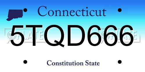 5TQD666 Connecticut License Plate