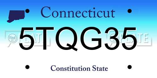 5TQG35 Connecticut License Plate