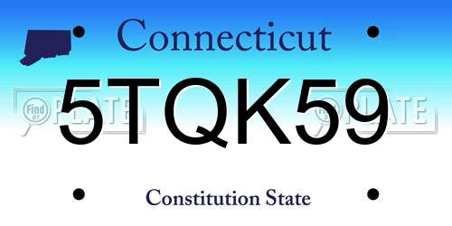 5TQK59 Connecticut License Plate