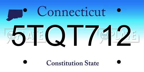 5TQT712 Connecticut License Plate