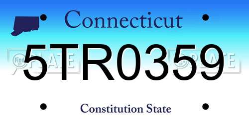 5TR0359 Connecticut License Plate