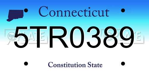 5TR0389 Connecticut License Plate