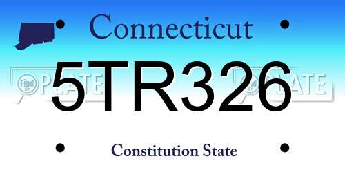 5TR326 Connecticut License Plate